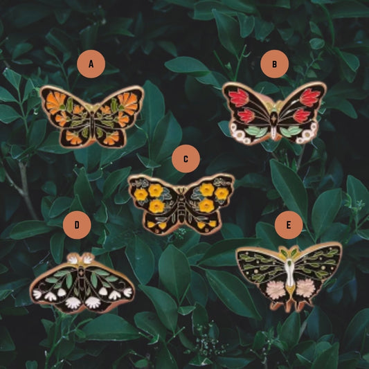 Botanical Moth Pins